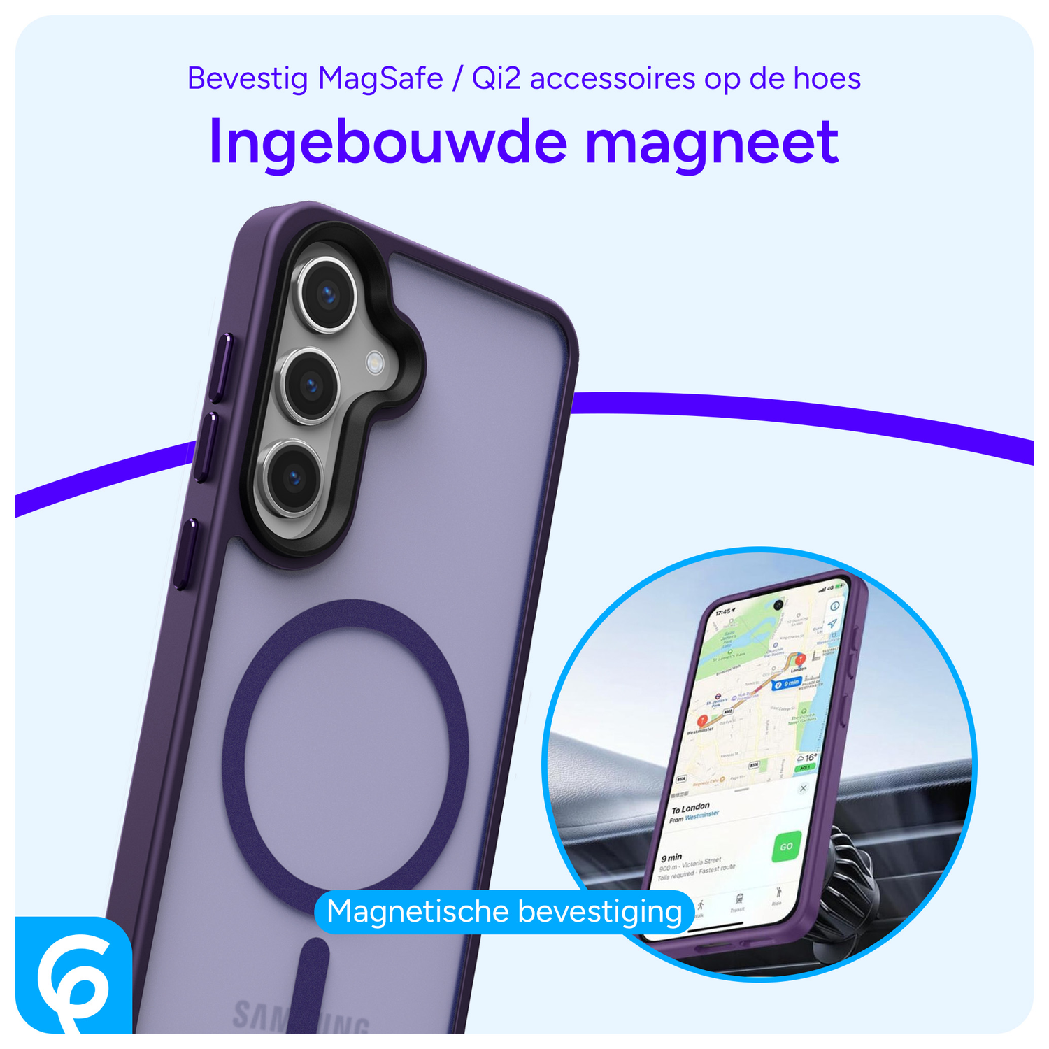 Samsung Galaxy S25 Plus Hoesje met MagSafe / Qi2 Back Cover Matte Paars afbeelding 6
