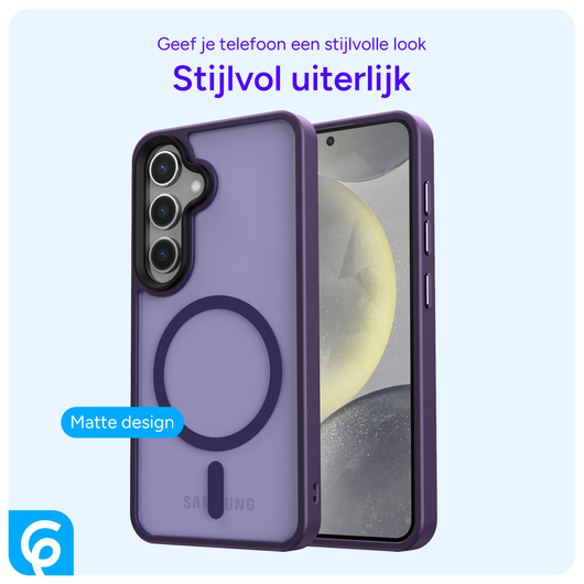 Samsung Galaxy S25 Plus Hoesje met MagSafe / Qi2 Back Cover Matte Paars afbeelding 2