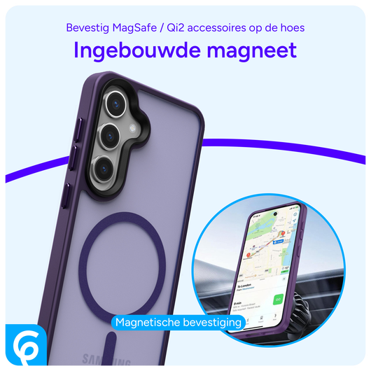 Samsung Galaxy S25 Plus Hoesje met MagSafe / Qi2 Back Cover Matte Paars afbeelding 6