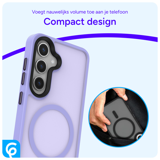 Samsung Galaxy S25 Plus Hoesje met MagSafe / Qi2 Back Cover Matte Violet afbeelding 6