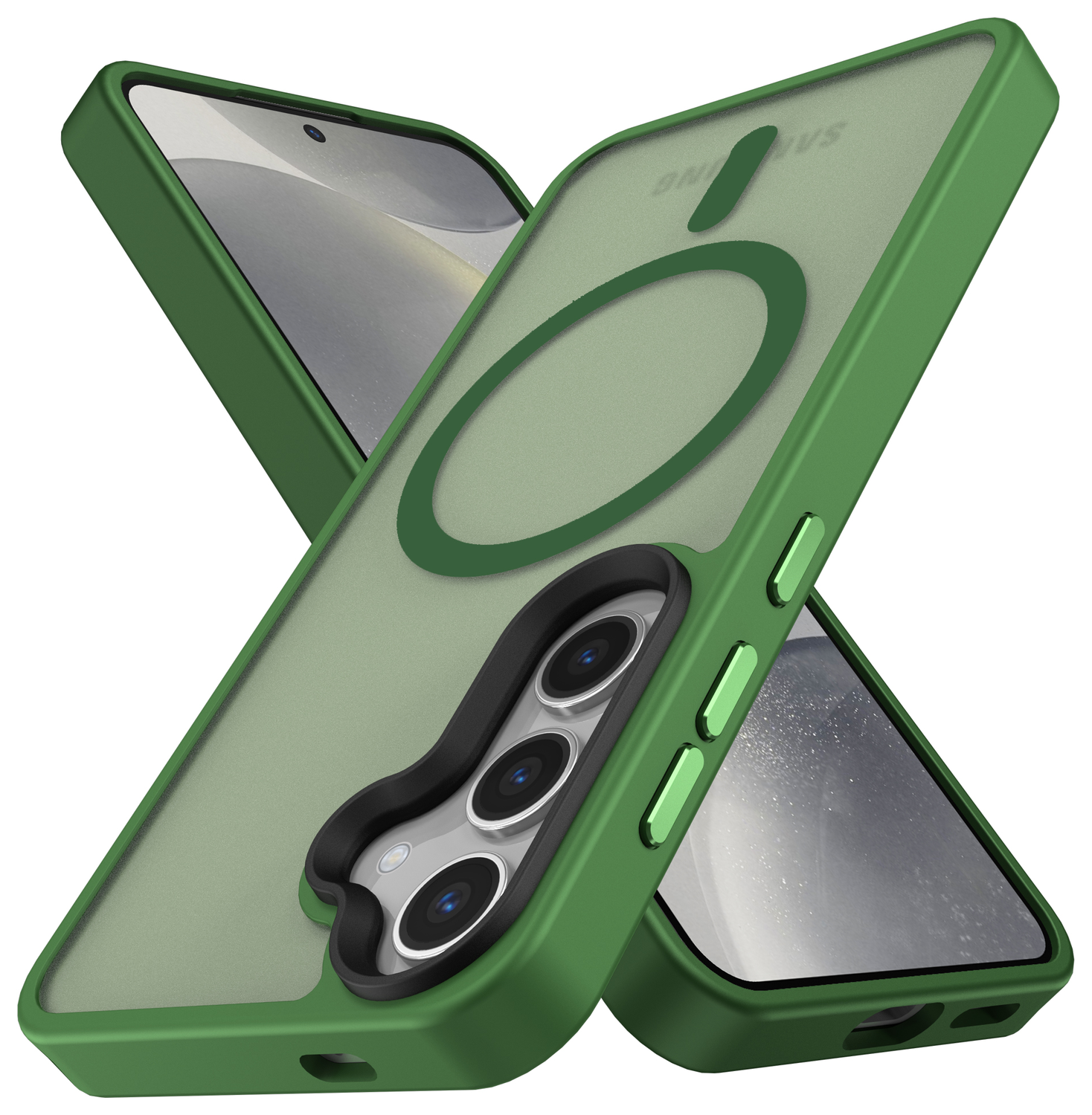 Samsung Galaxy S25 Plus Hoesje met MagSafe / Qi2 Back Cover Matte Groen afbeelding 8