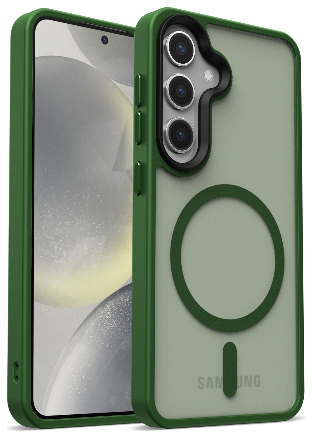 Samsung Galaxy S25 Plus Hoesje met MagSafe / Qi2 Back Cover Matte Groen afbeelding 11