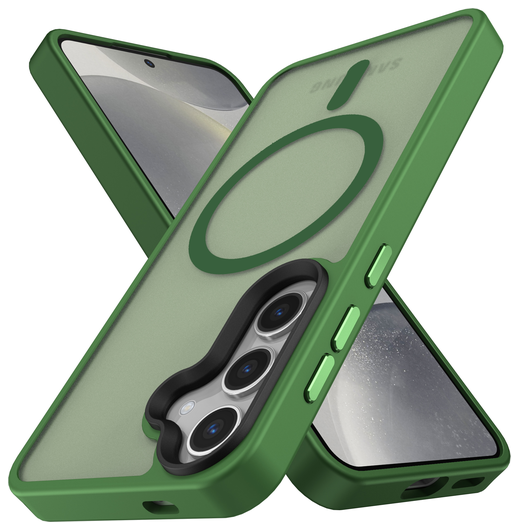 Samsung Galaxy S25 Plus Hoesje met MagSafe / Qi2 Back Cover Matte Groen afbeelding 8