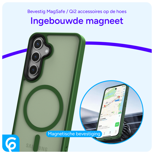 Samsung Galaxy S25 Plus Hoesje met MagSafe / Qi2 Back Cover Matte Groen afbeelding 6