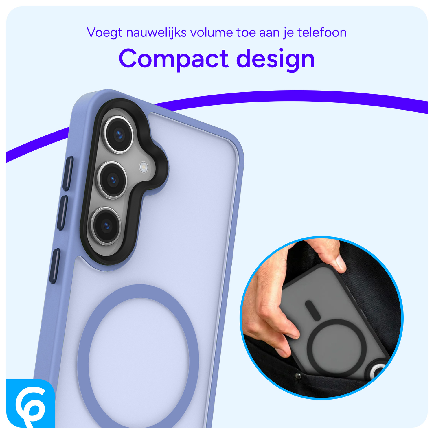 Samsung Galaxy S25 Plus Hoesje met MagSafe / Qi2 Back Cover Matte Blauw afbeelding 6