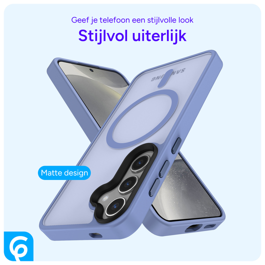 Samsung Galaxy S25 Plus Hoesje met MagSafe / Qi2 Back Cover Matte Blauw afbeelding 2