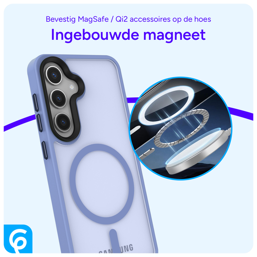 Samsung Galaxy S25 Plus Hoesje met MagSafe / Qi2 Back Cover Matte Blauw afbeelding 4