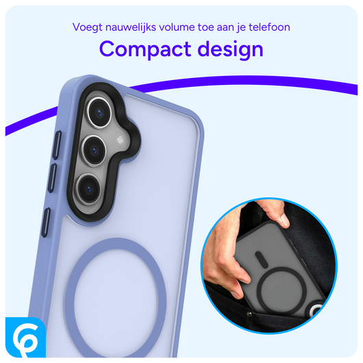 Samsung Galaxy S25 Plus Hoesje met MagSafe / Qi2 Back Cover Matte Blauw afbeelding 6