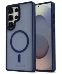 Samsung Galaxy S25 Ultra Hoesje met MagSafe / Qi2 Back Cover Matte Donker Blauw afbeelding