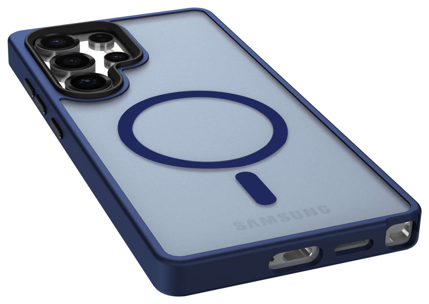 Samsung Galaxy S25 Ultra Hoesje met MagSafe / Qi2 Back Cover Matte Donker Blauw afbeelding 15