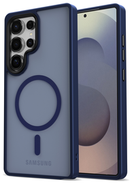 Samsung Galaxy S25 Ultra Hoesje met MagSafe / Qi2 Back Cover Matte Donker Blauw afbeelding