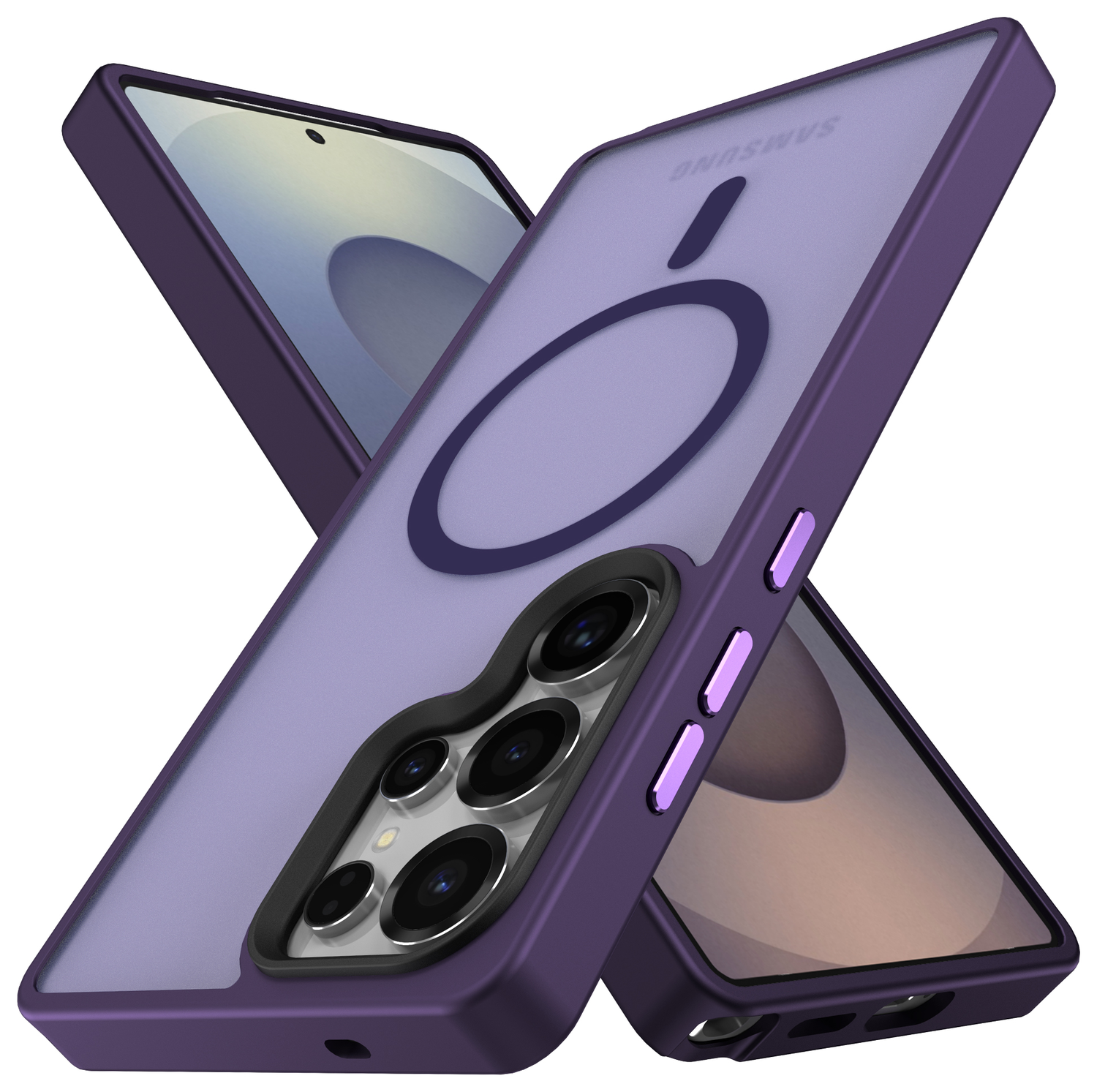 Samsung Galaxy S25 Ultra Hoesje met MagSafe / Qi2 Back Cover Matte Paars afbeelding 2