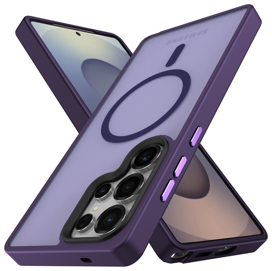 Samsung Galaxy S25 Ultra Hoesje met MagSafe / Qi2 Back Cover Matte Paars afbeelding 2