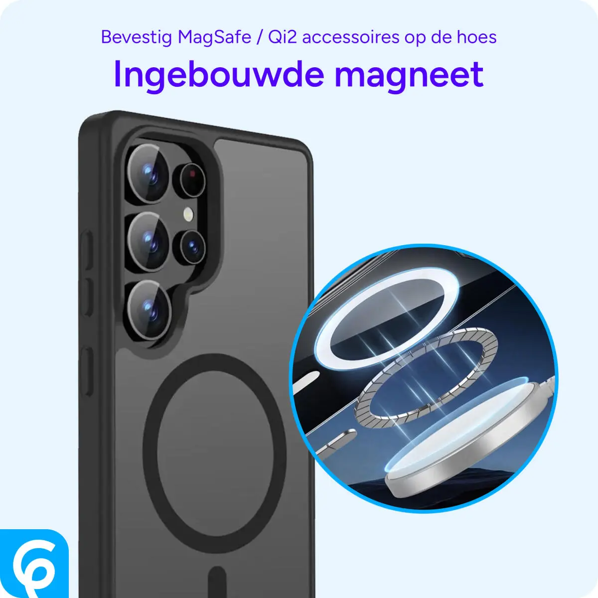 Samsung Galaxy S25 Ultra Hoesje met MagSafe / Qi2 Back Cover Matte Zwart afbeelding 6