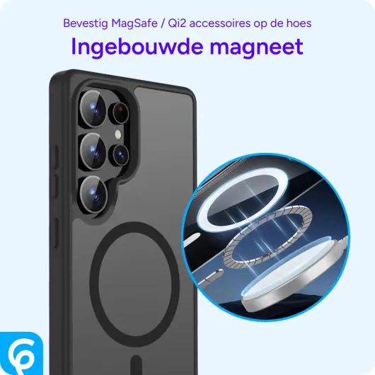 Samsung Galaxy S25 Ultra Hoesje met MagSafe / Qi2 Back Cover Matte Zwart afbeelding 6
