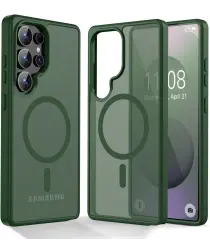 Samsung Galaxy S25 Ultra Hoesje met MagSafe / Qi2 Back Cover Matte Groen