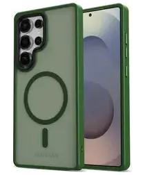 Samsung Galaxy S25 Ultra Hoesje met MagSafe / Qi2 Back Cover Matte Groen afbeelding