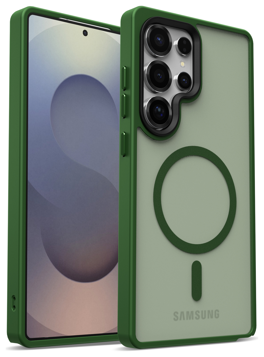 Samsung Galaxy S25 Ultra Hoesje met MagSafe / Qi2 Back Cover Matte Groen afbeelding 11