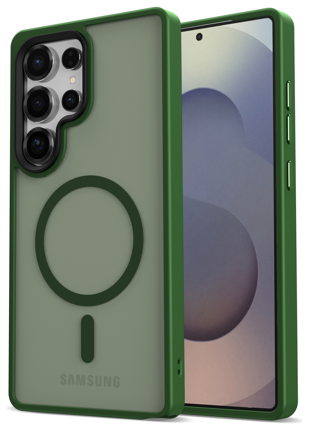 Samsung Galaxy S25 Ultra Hoesje met MagSafe / Qi2 Back Cover Matte Groen afbeelding 1