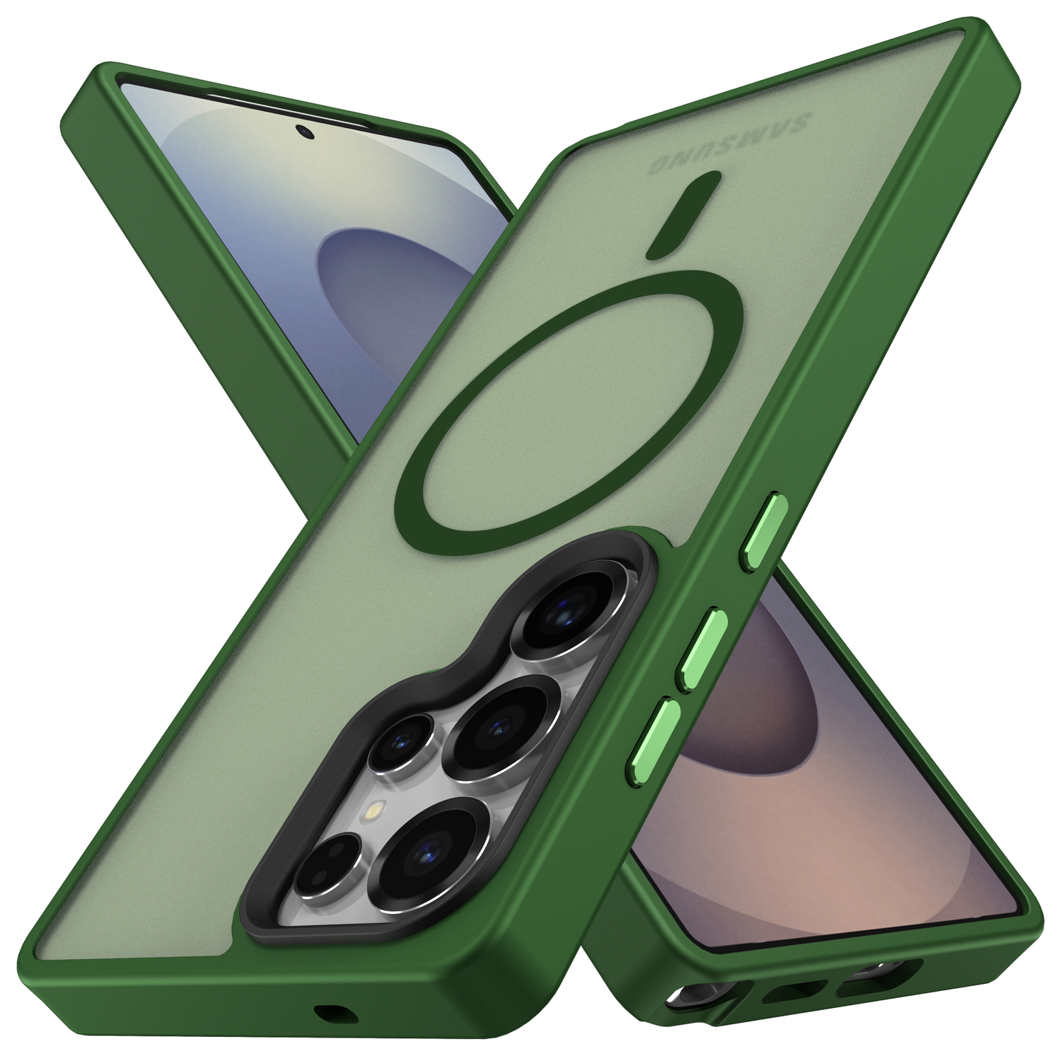 Samsung Galaxy S25 Ultra Hoesje met MagSafe / Qi2 Back Cover Matte Groen afbeelding 2