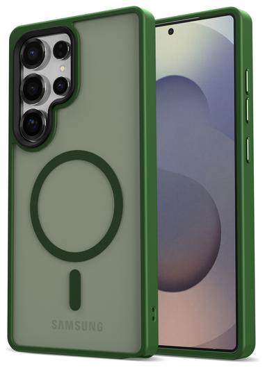 Samsung Galaxy S25 Ultra Hoesje met MagSafe / Qi2 Back Cover Matte Groen afbeelding 1
