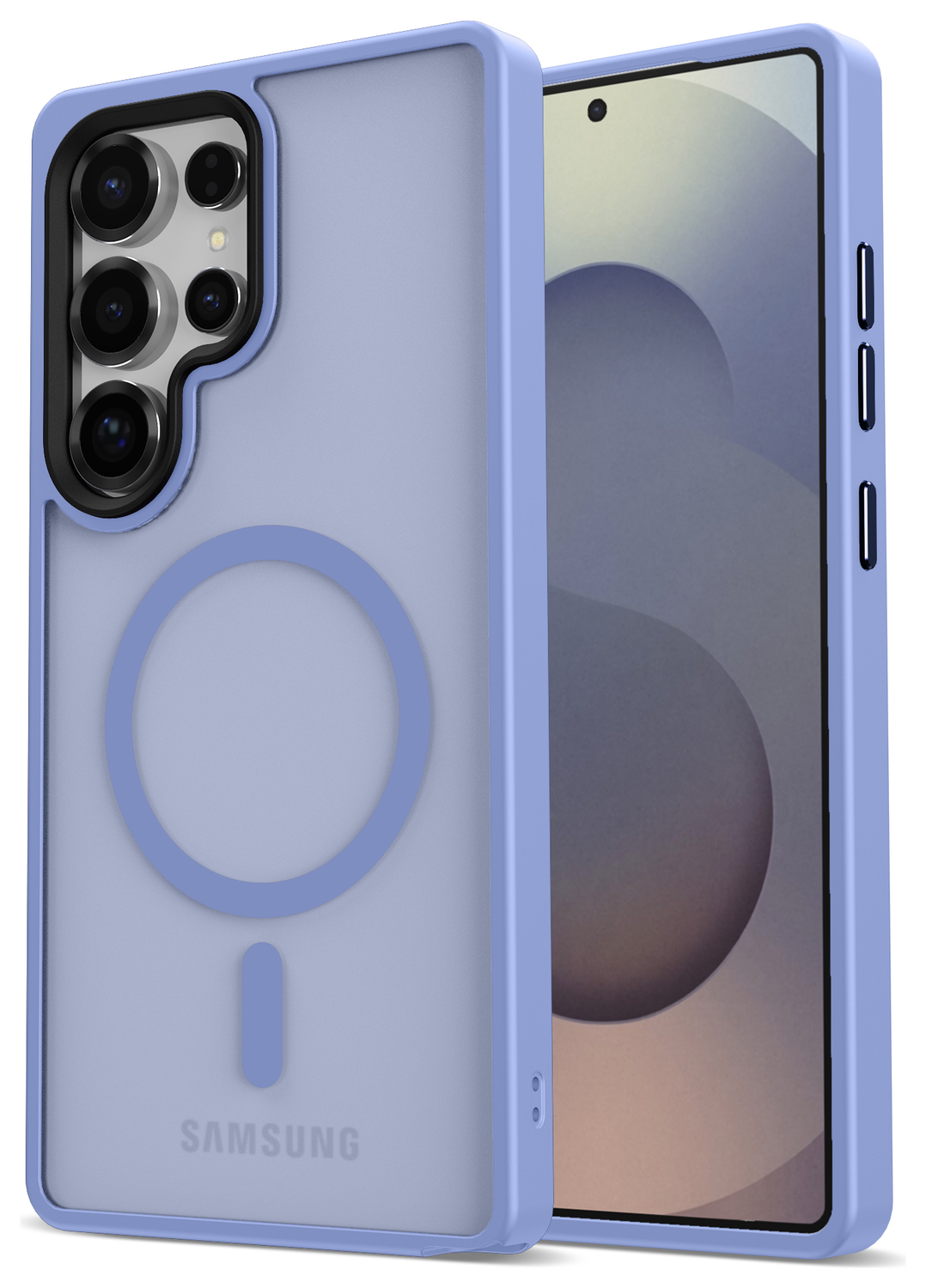 Samsung Galaxy S25 Ultra Hoesje met MagSafe / Qi2 Back Cover Matte Blauw afbeelding 1
