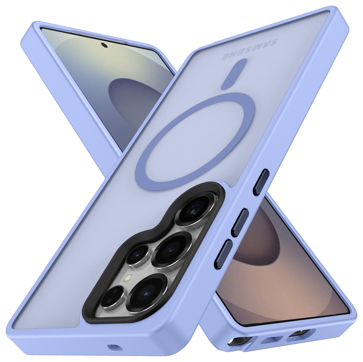 Samsung Galaxy S25 Ultra Hoesje met MagSafe / Qi2 Back Cover Matte Blauw afbeelding 2