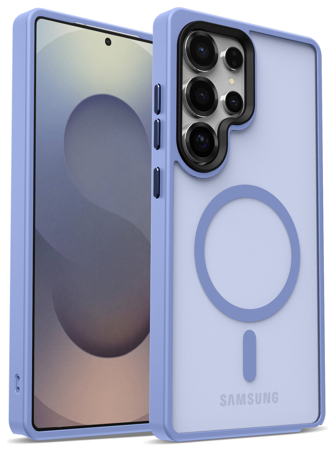 Samsung Galaxy S25 Ultra Hoesje met MagSafe / Qi2 Back Cover Matte Blauw afbeelding 8