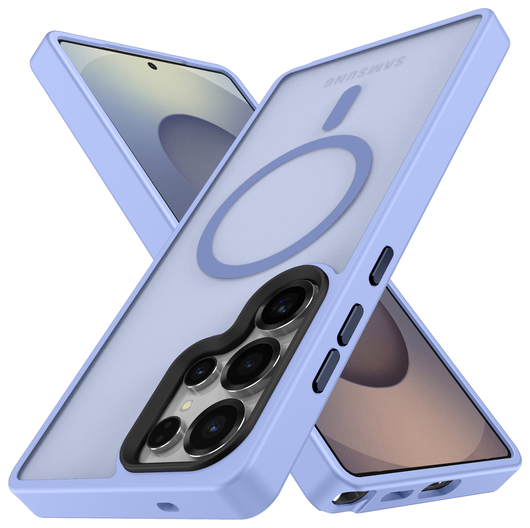Samsung Galaxy S25 Ultra Hoesje met MagSafe / Qi2 Back Cover Matte Blauw afbeelding 2