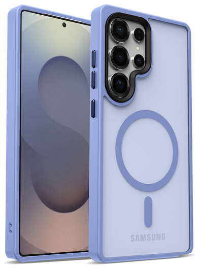 Samsung Galaxy S25 Ultra Hoesje met MagSafe / Qi2 Back Cover Matte Blauw afbeelding 8