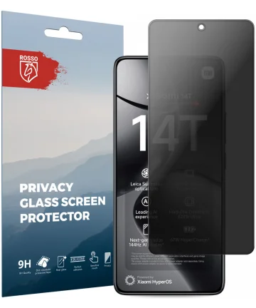 Rosso Xiaomi 14T 9H Tempered Glass Screen Protector Privacy Screen Protectors