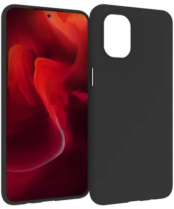 Motorola Moto G55 Hoesje Dun TPU Back Cover Matte Zwart Hoesjes