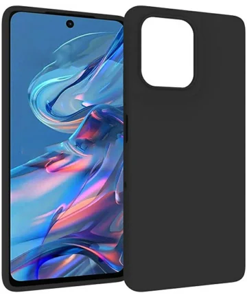 Motorola Moto G75 Hoesje Dun TPU Back Cover Matte Zwart Hoesjes