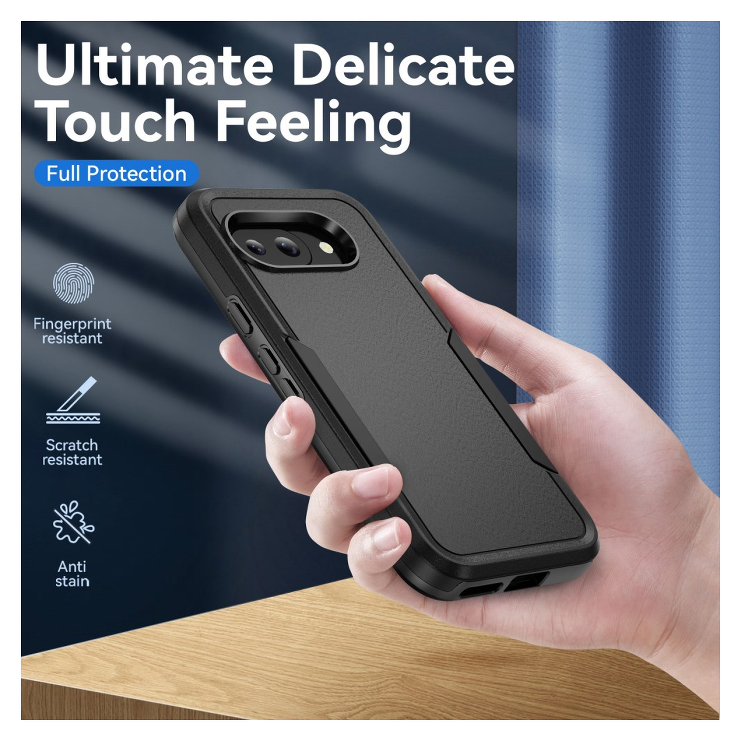 Google Pixel 9a Hoesje Schokbestendige Hardcase Back Cover Zwart afbeelding 4