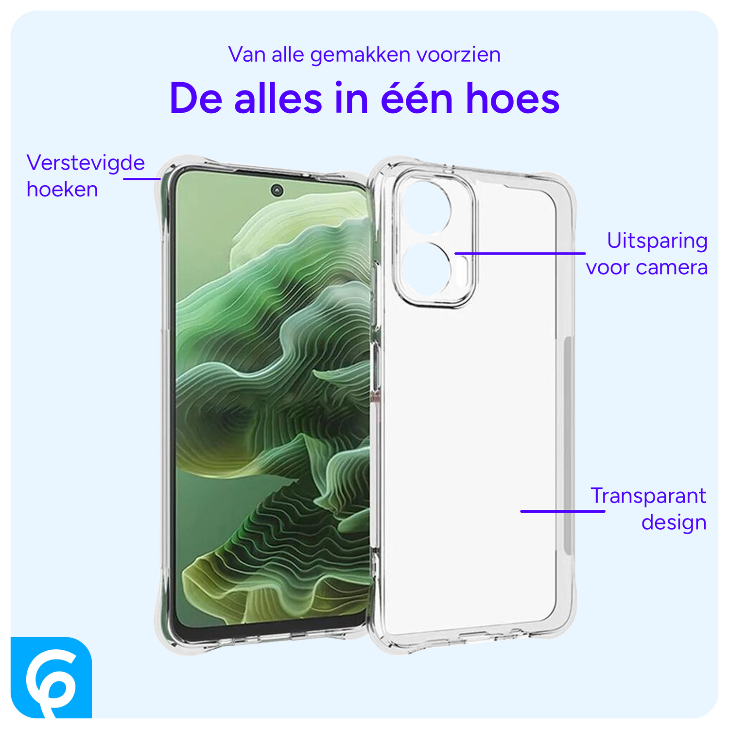 Motorola Moto G35 Hoesje Schokbestendig en Dun TPU Back Cover Transparant afbeelding 2
