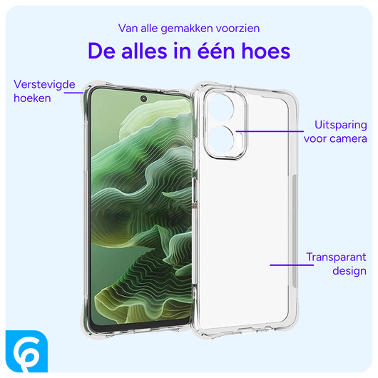 Motorola Moto G35 Hoesje Schokbestendig en Dun TPU Back Cover Transparant afbeelding 2
