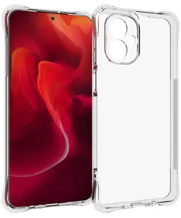 Motorola Moto G55 Hoesje Schokbestendig en Dun TPU Back Cover Transparant Hoesjes