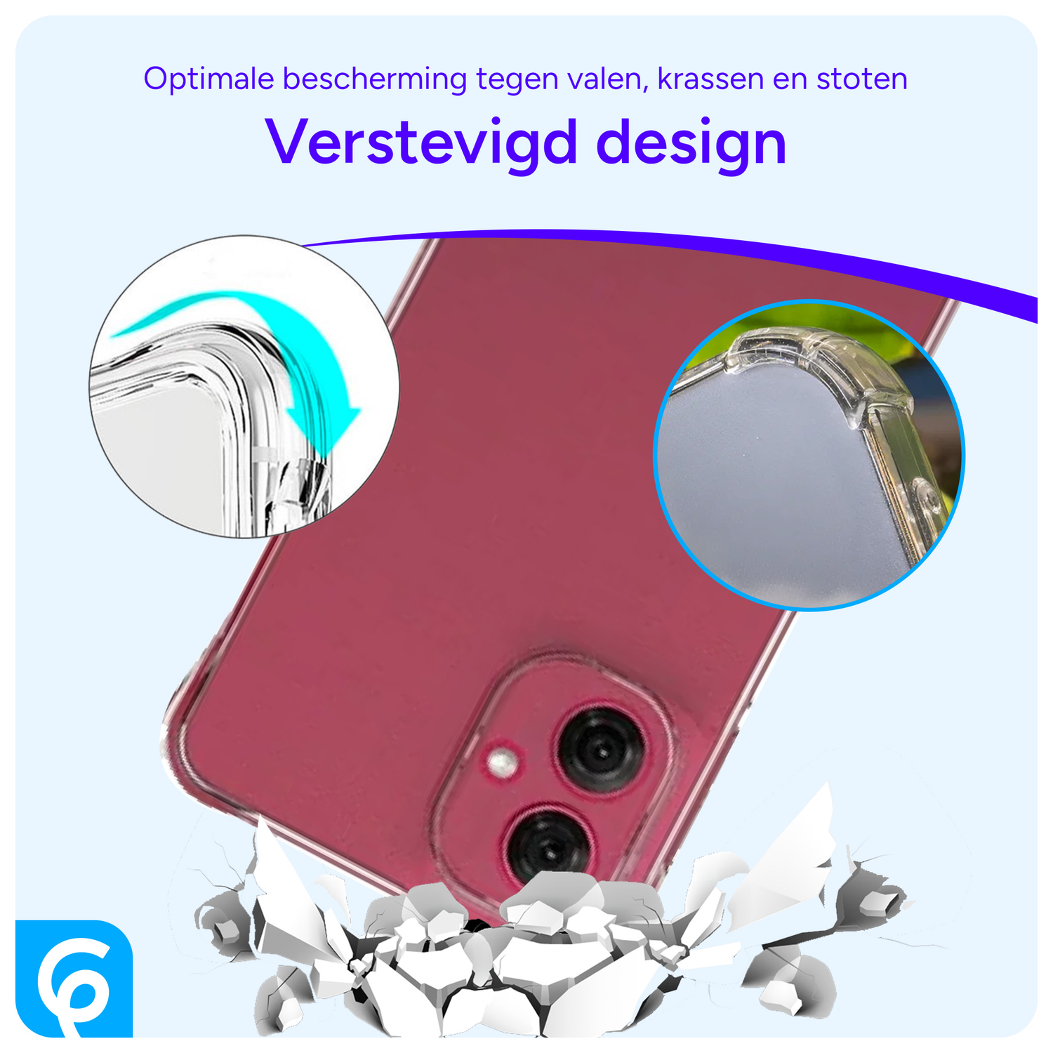 Motorola Moto G55 Hoesje Schokbestendig en Dun TPU Back Cover Transparant afbeelding 5
