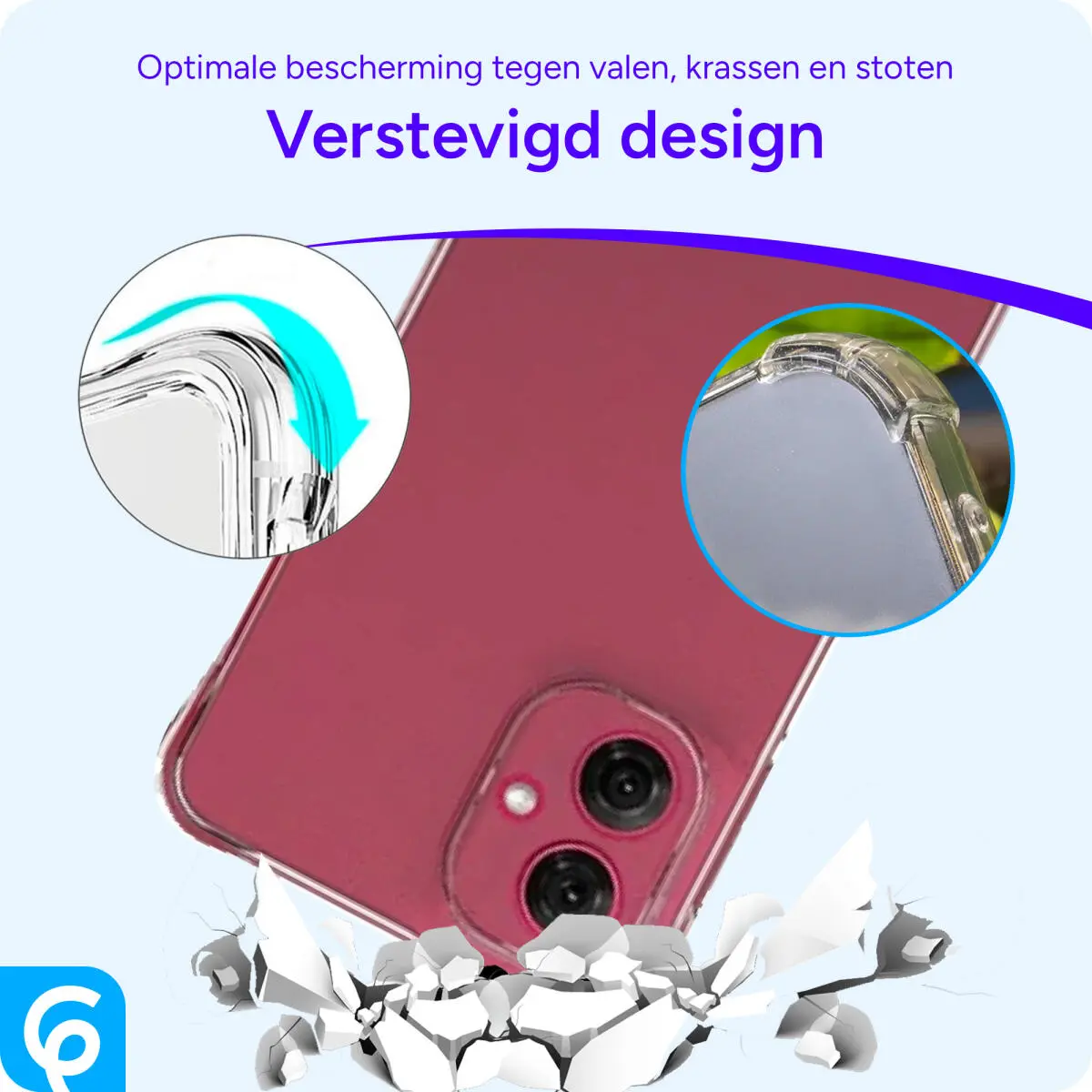 Motorola Moto G55 Hoesje Schokbestendig en Dun TPU Back Cover Transparant afbeelding 2