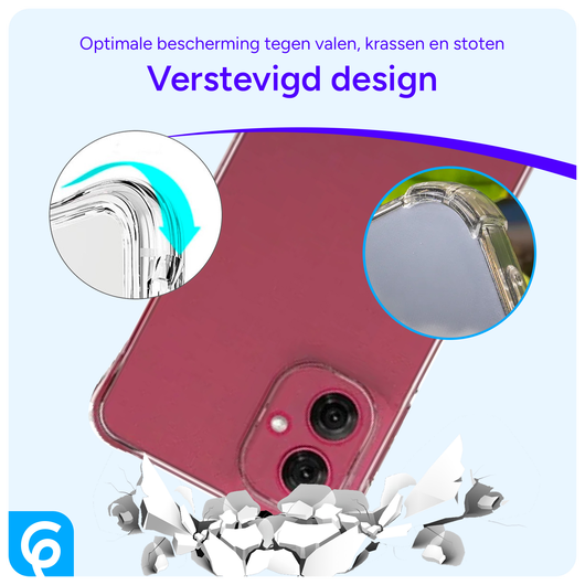 Motorola Moto G55 Hoesje Schokbestendig en Dun TPU Back Cover Transparant afbeelding 5