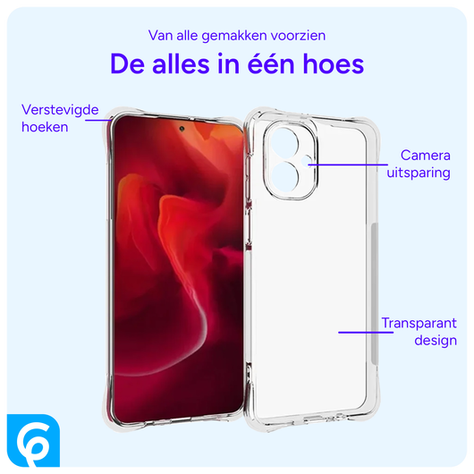 Motorola Moto G55 Hoesje Schokbestendig en Dun TPU Back Cover Transparant afbeelding 2