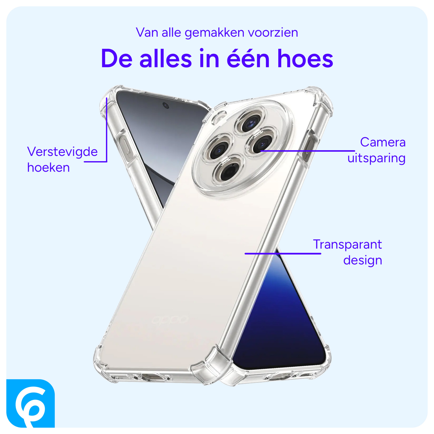 Oppo Find X8 Hoesje Schokbestendig en Dun TPU Back Cover Transparant afbeelding 2