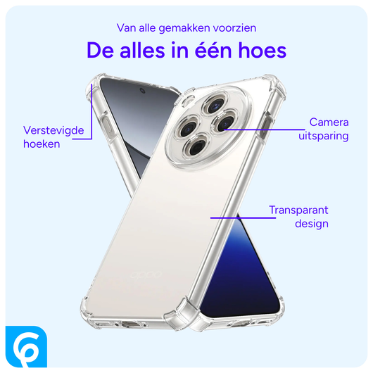 Oppo Find X8 Hoesje Schokbestendig en Dun TPU Back Cover Transparant afbeelding 2