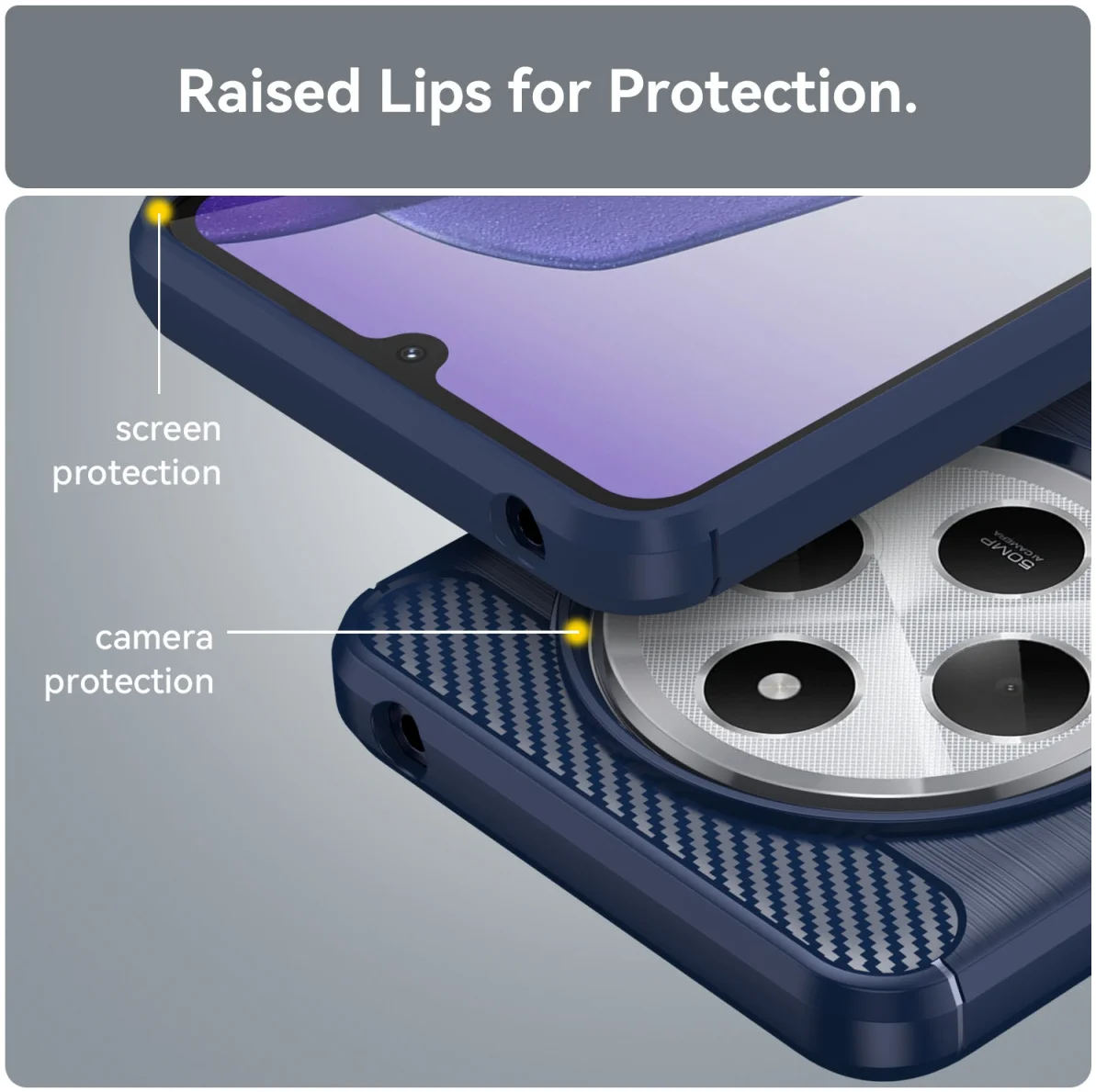 Xiaomi Redmi 14C Hoesje Geborsteld TPU Flexibele Back Cover Blauw afbeelding 5