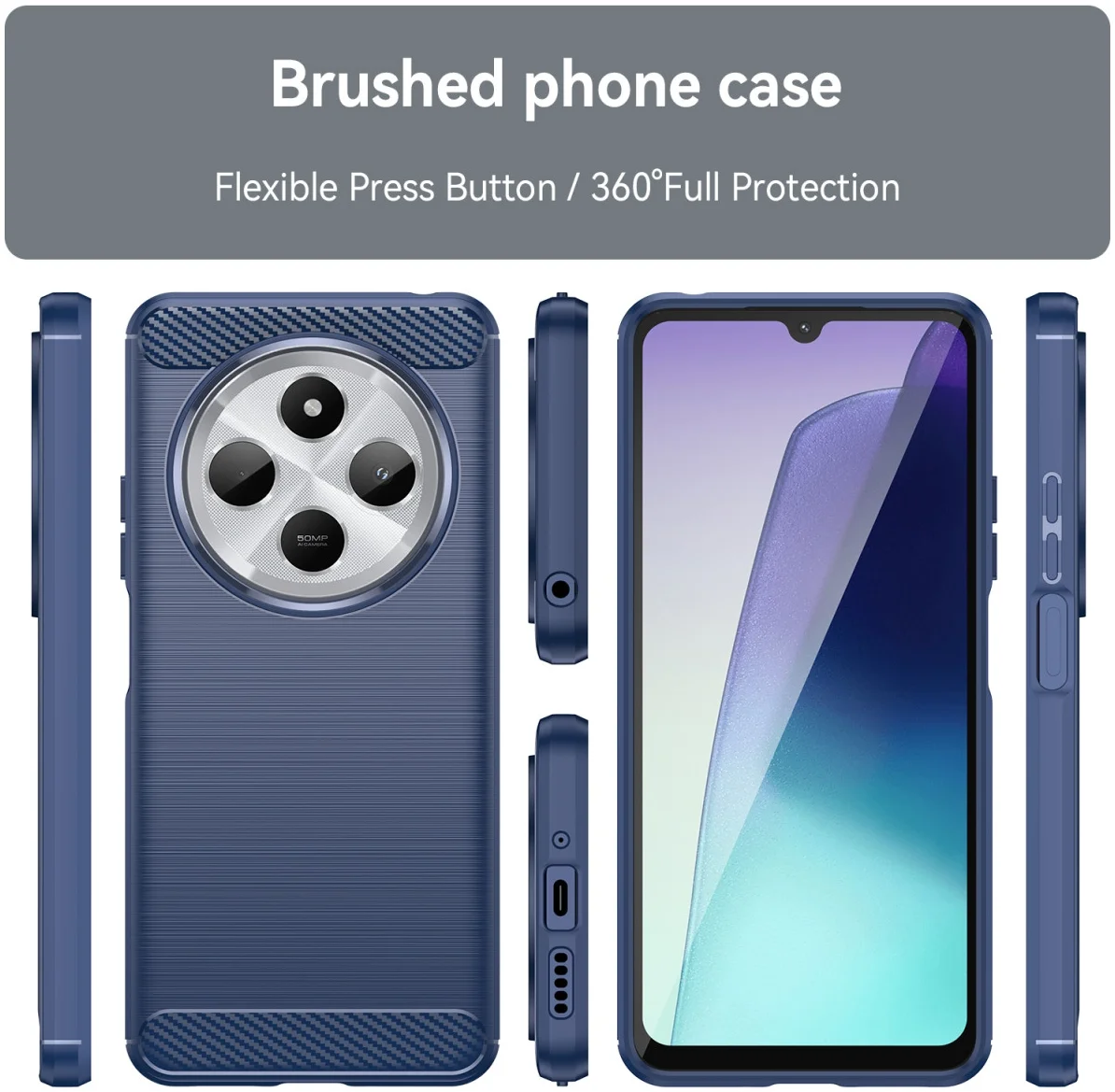 Xiaomi Redmi 14C Hoesje Geborsteld TPU Flexibele Back Cover Blauw afbeelding 7