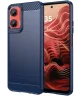 Motorola Moto G35 Hoesje Geborsteld TPU Flexibele Back Cover Blauw