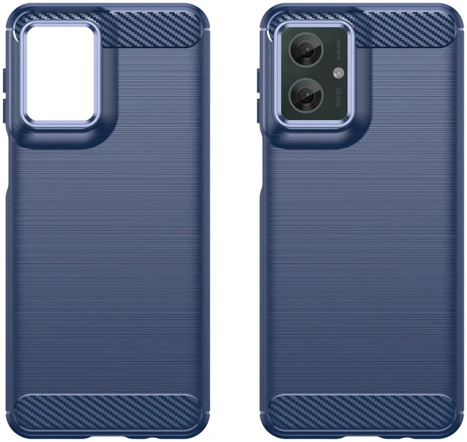 Motorola Moto G55 Hoesje Geborsteld TPU Flexibele Back Cover Blauw afbeelding 2