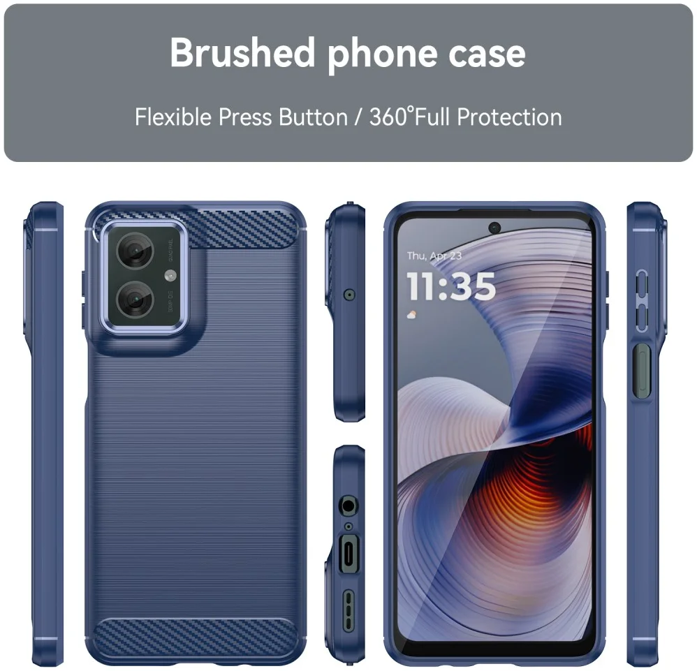 Motorola Moto G55 Hoesje Geborsteld TPU Flexibele Back Cover Blauw afbeelding 9