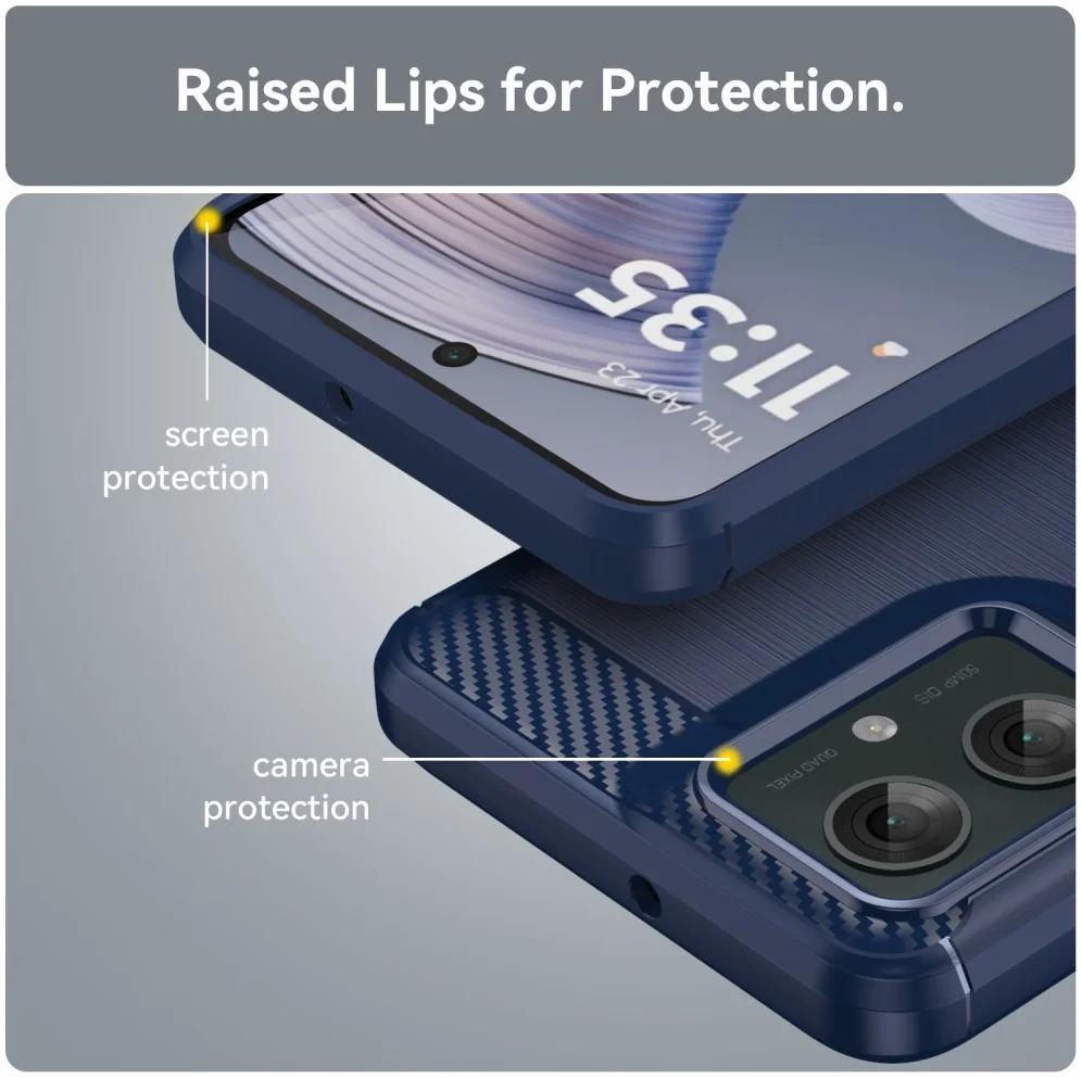 Motorola Moto G55 Hoesje Geborsteld TPU Flexibele Back Cover Blauw afbeelding 7