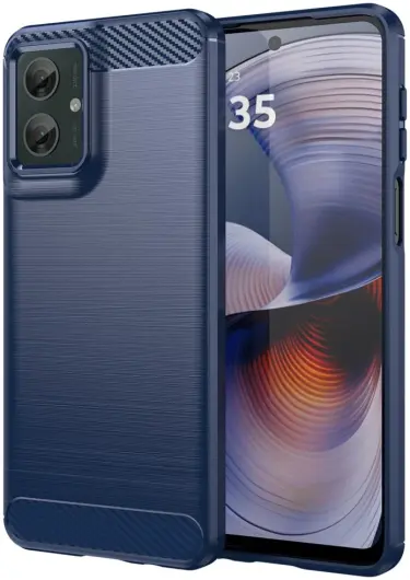 Motorola Moto G55 Hoesje Geborsteld TPU Flexibele Back Cover Blauw afbeelding 1